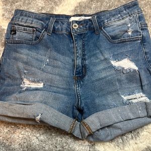 Kancan  cuff denim shorts, high waist, size 27 euc